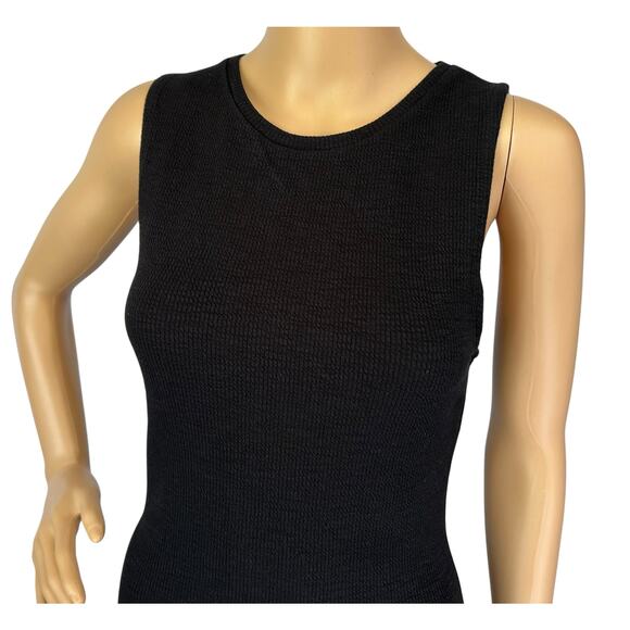 NWT Zara Ribbed Bodycon Dress Black Sleeveless Knit Size M - Picture 11 of 15